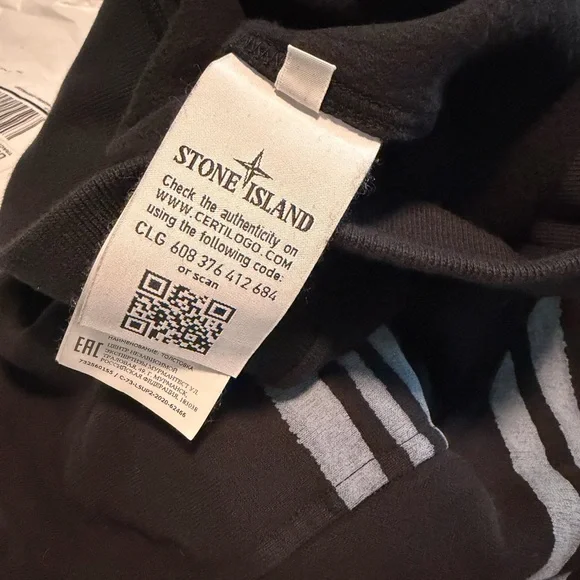 Stone Island Supreme Black and Gray Striped Sweatshirt